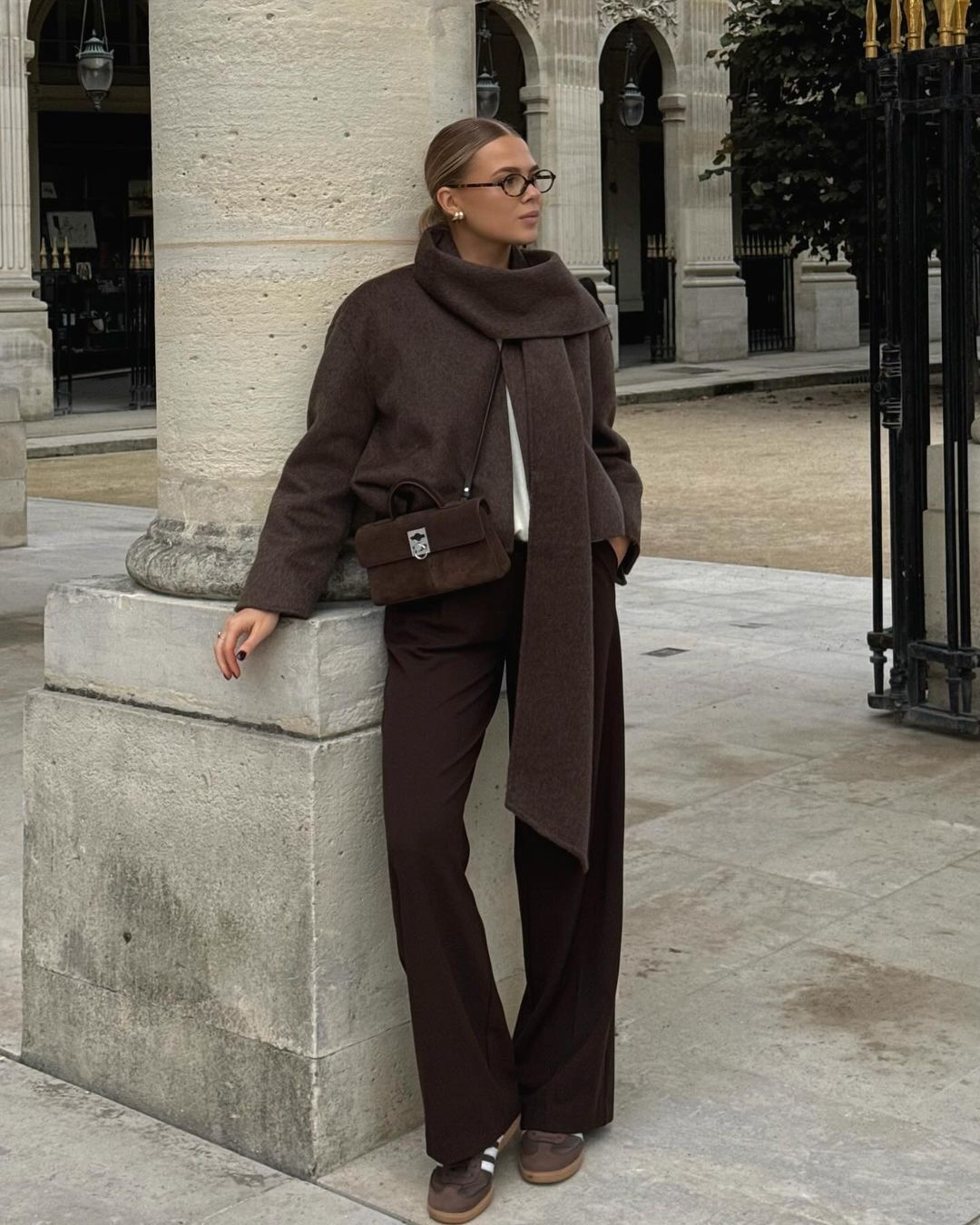 SIENNA COAT WITH SCARF BROWN